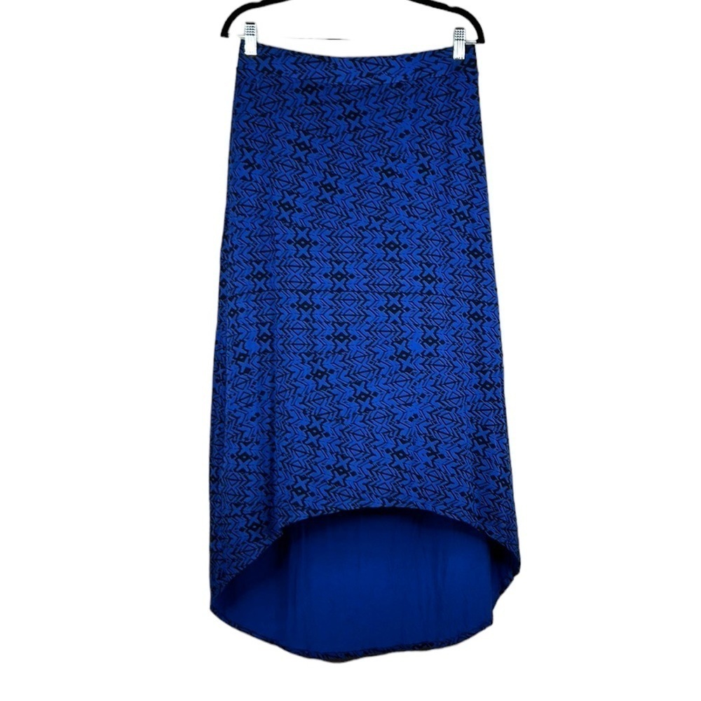 Apt. 9 Blue & Black High Low Tribal Print Maxi Skirt Size Medium